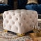 Baxton Studio Avara Beige Velvet Upholstered Gold Finished Button Tufted Ottoman 153-9374 - alternate 7